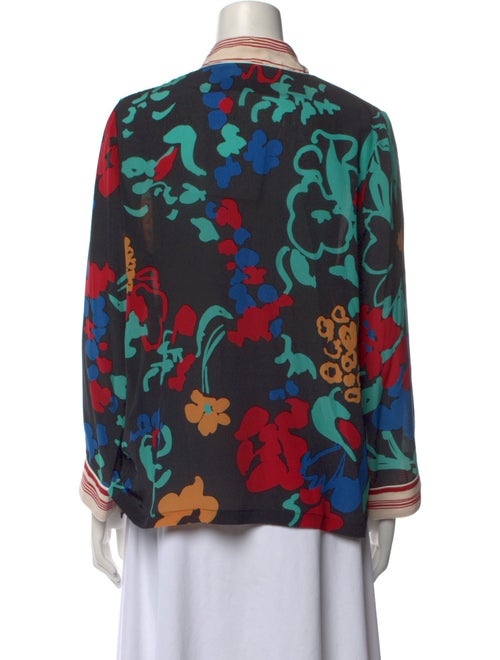 RIXO Silk Printed Blouse