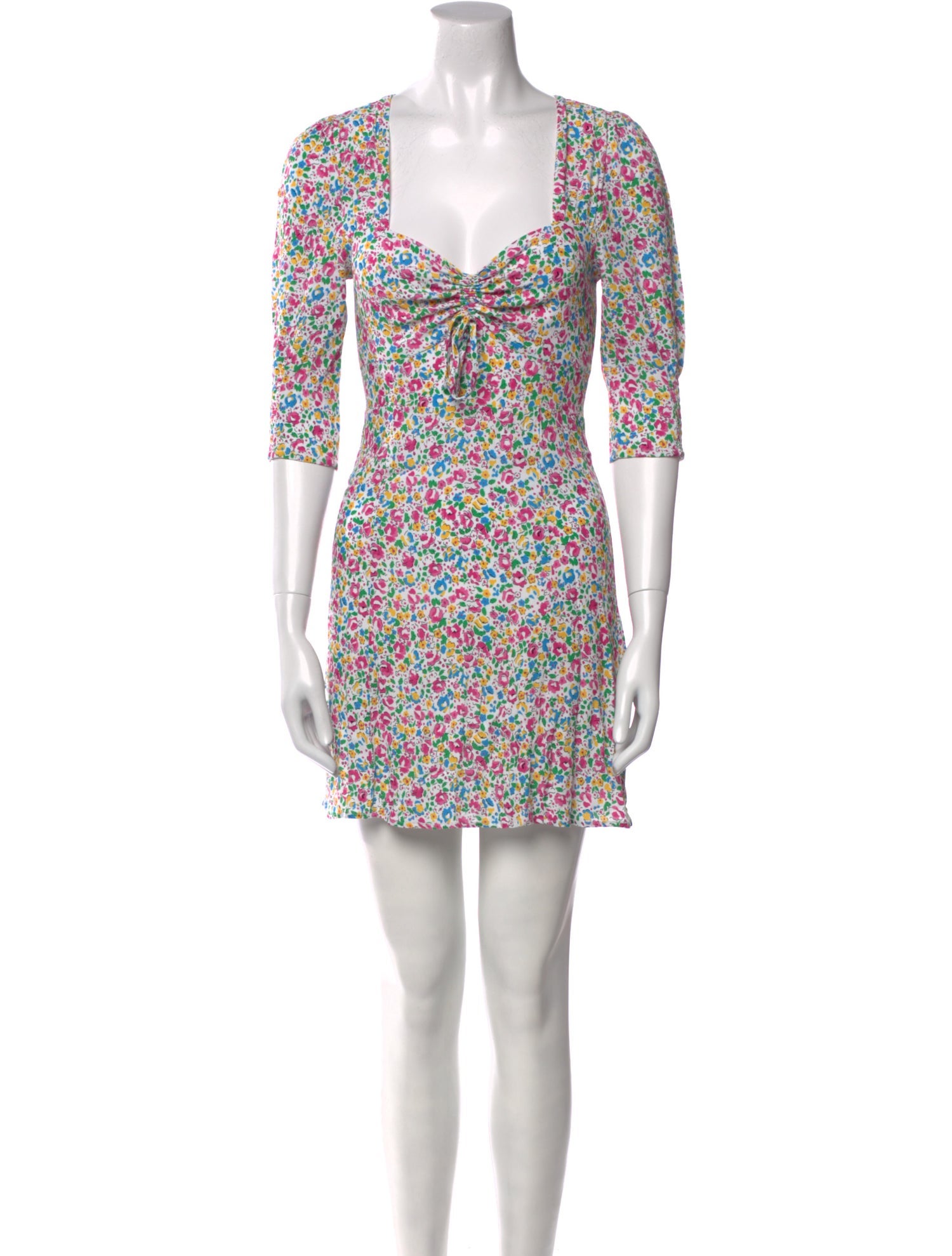 RIXO Floral Print Mini Dress