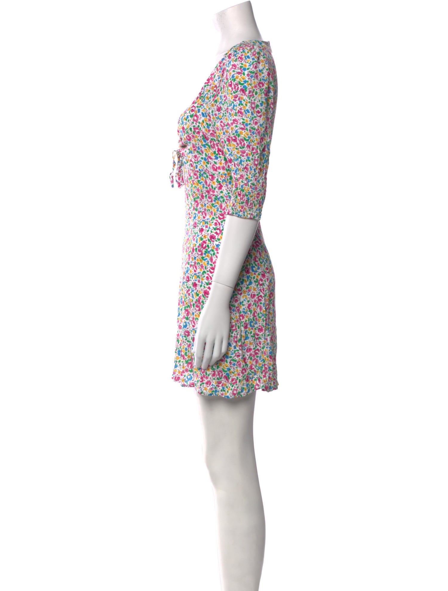 RIXO Floral Print Mini Dress