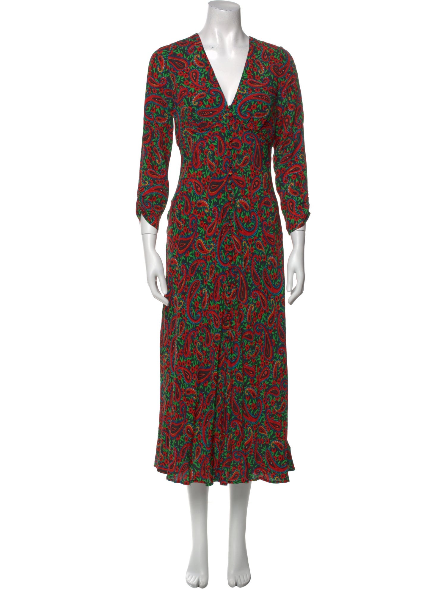 RIXO Printed Long Dress