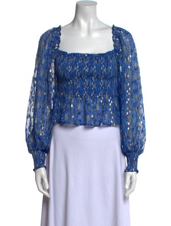 RIXO Silk Floral Print Crop Top