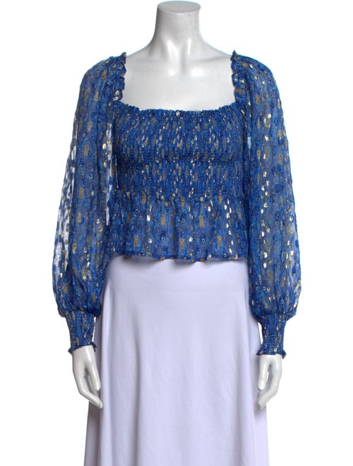 RIXO Silk Floral Print Crop Top