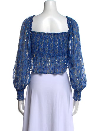 RIXO Silk Floral Print Crop Top