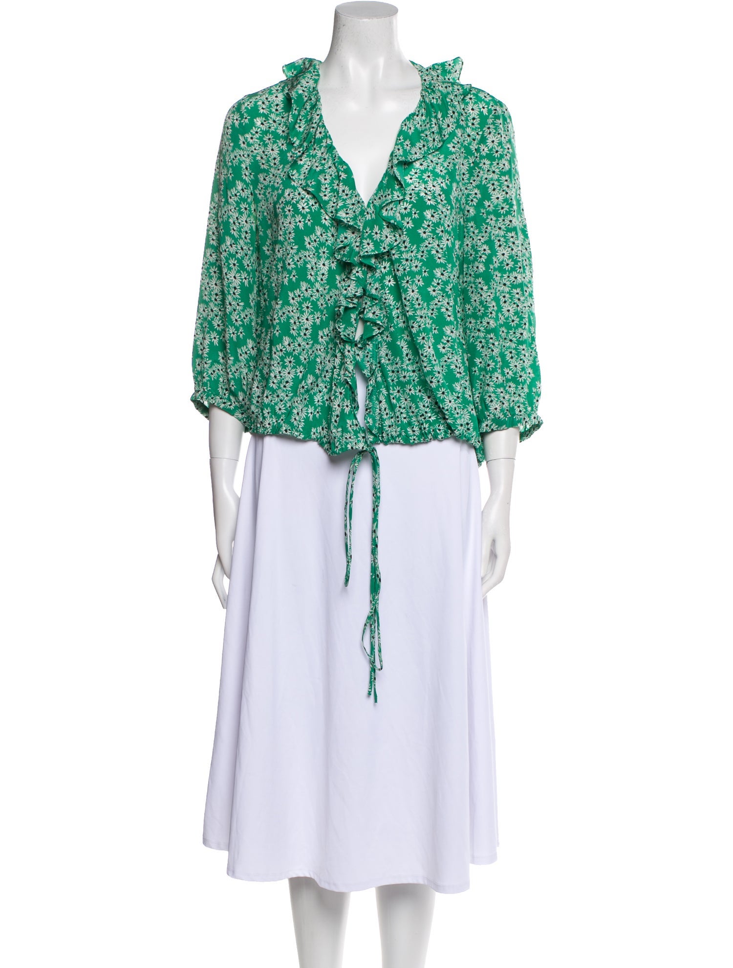 RIXO Silk Floral Print Tunic