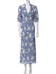 RIXO Printed Long Dress