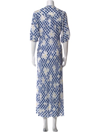RIXO Printed Long Dress