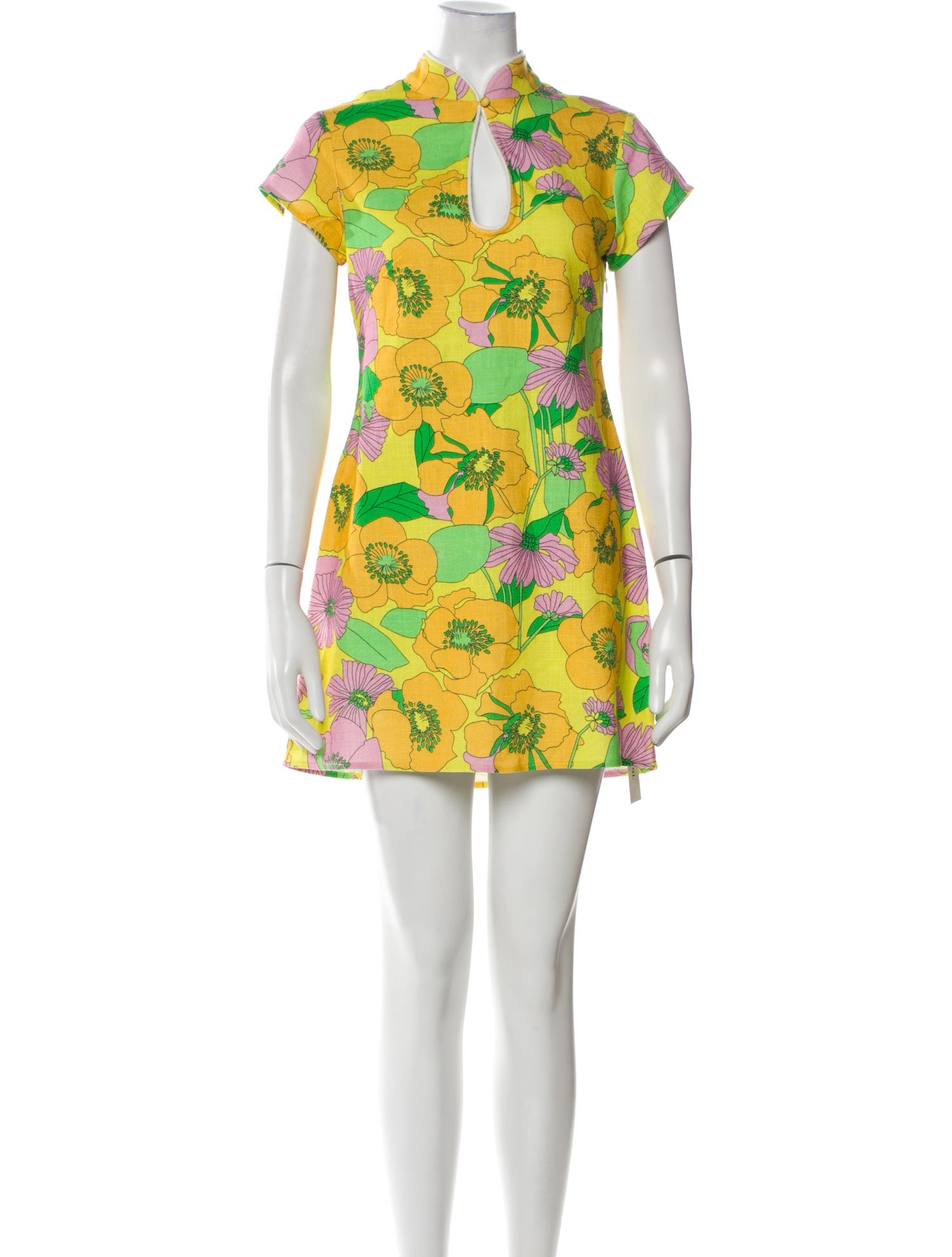 RIXO Floral Print Mini Dress