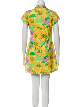 RIXO Floral Print Mini Dress