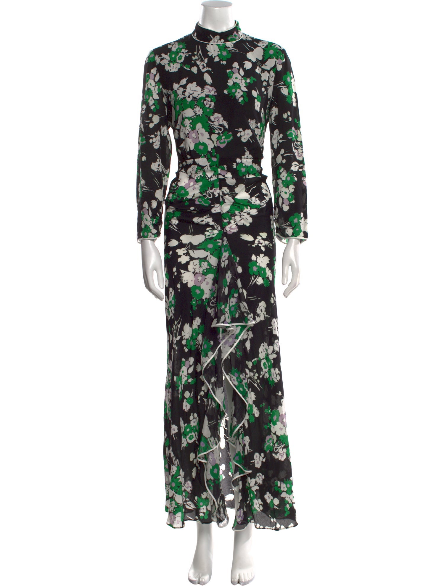 RIXO Silk Long Dress