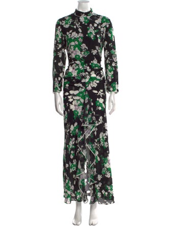 RIXO Silk Long Dress