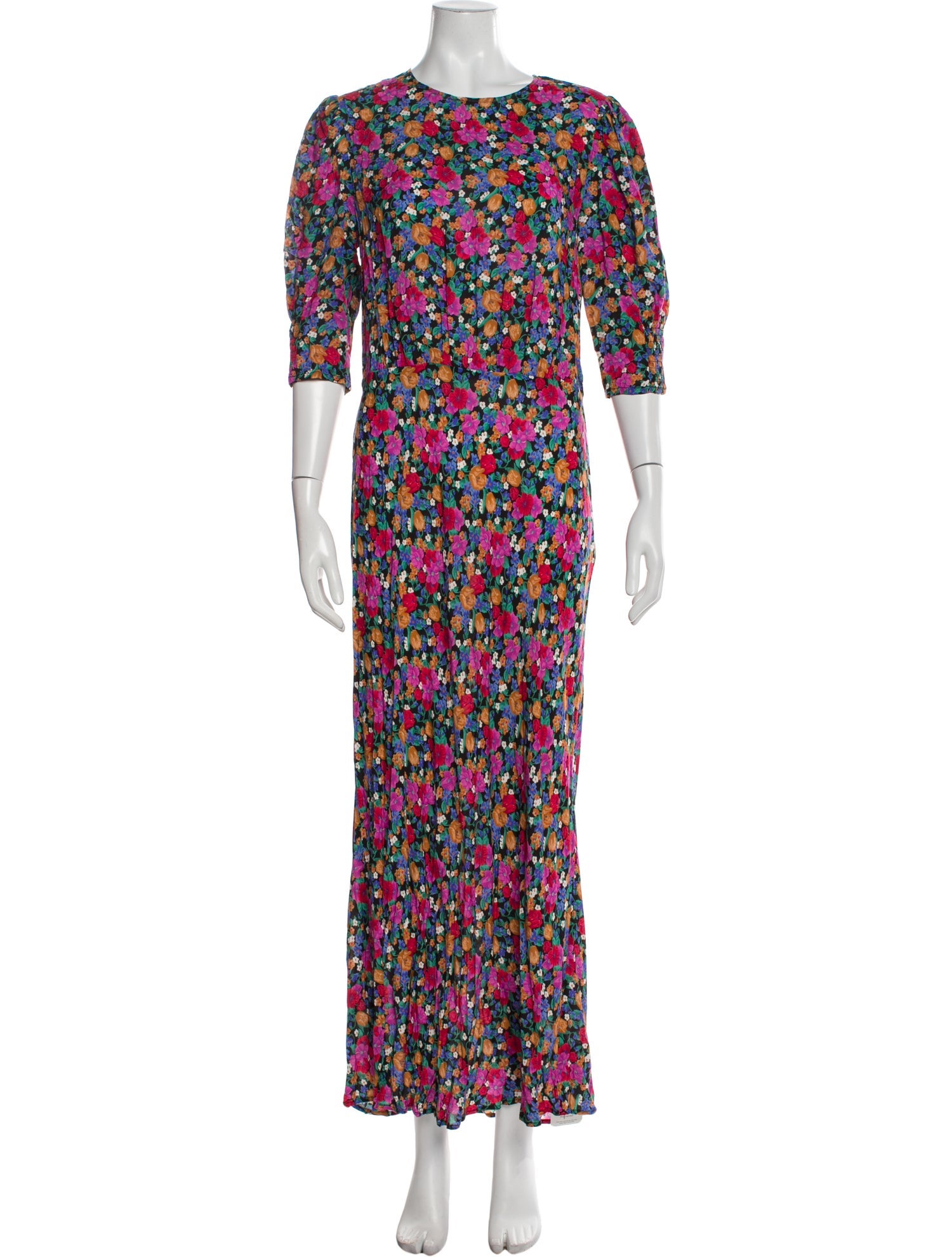 RIXO Floral Print Long Dress