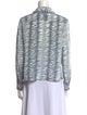 RIXO Silk Printed Button-Up Top
