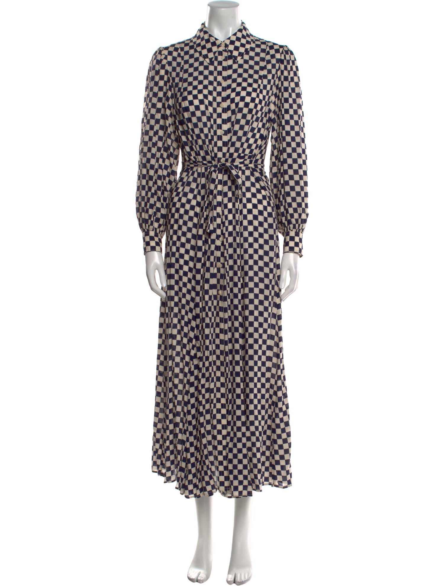 RIXO Plaid Print Long Dress