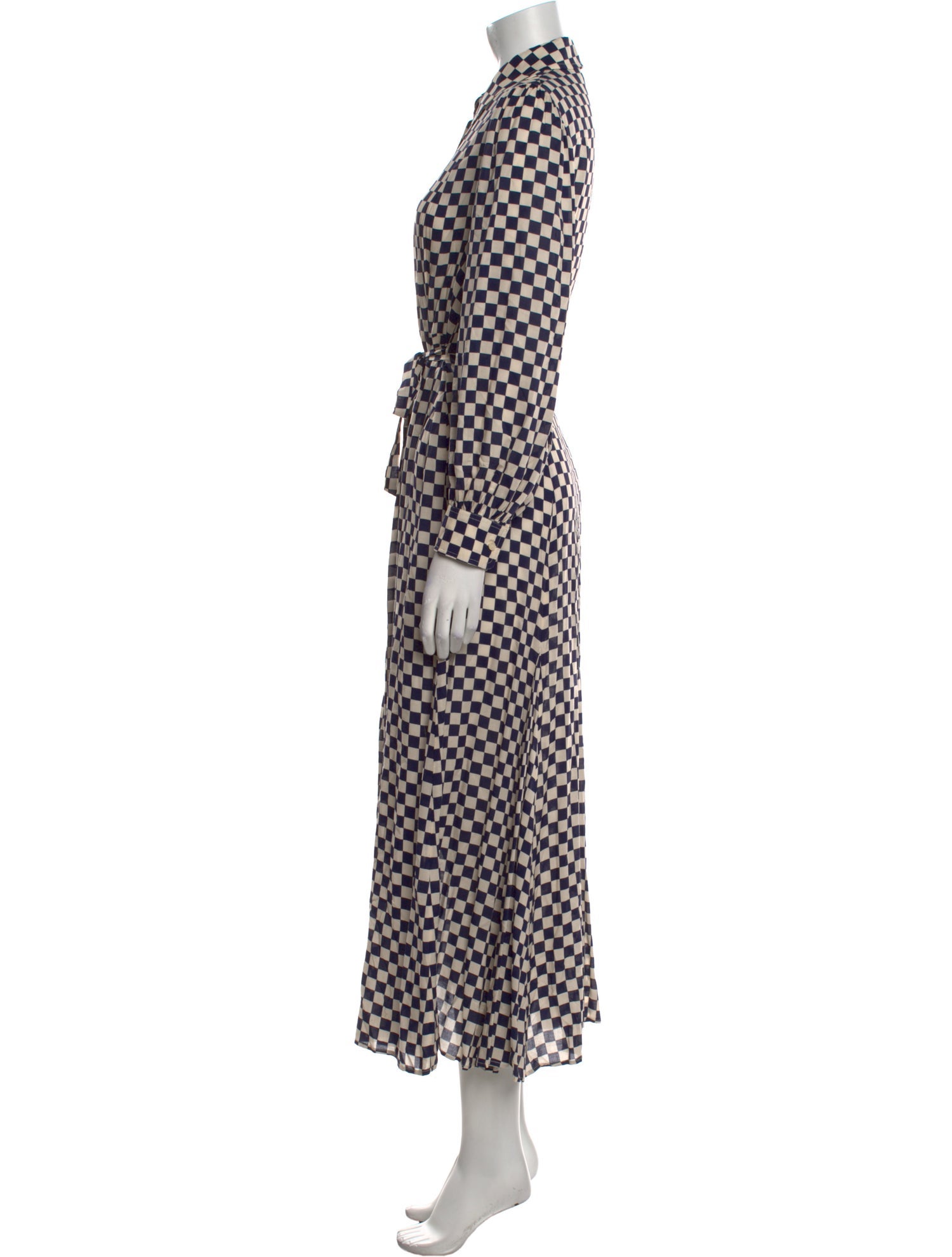 RIXO Plaid Print Long Dress