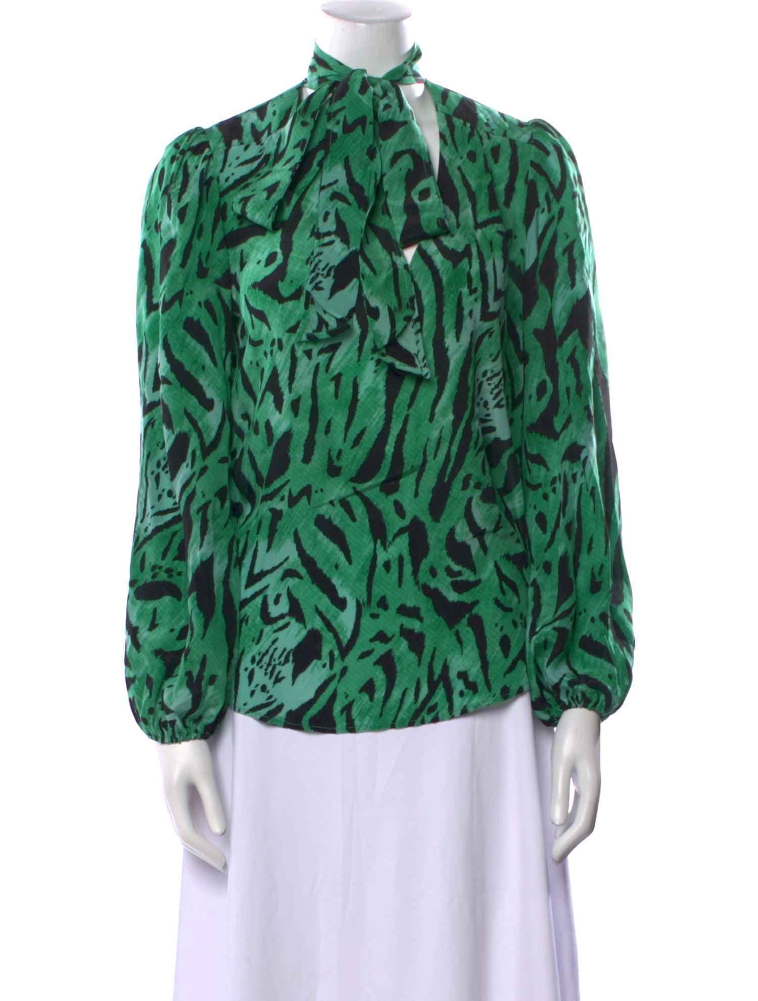 RIXO Silk Printed Blouse