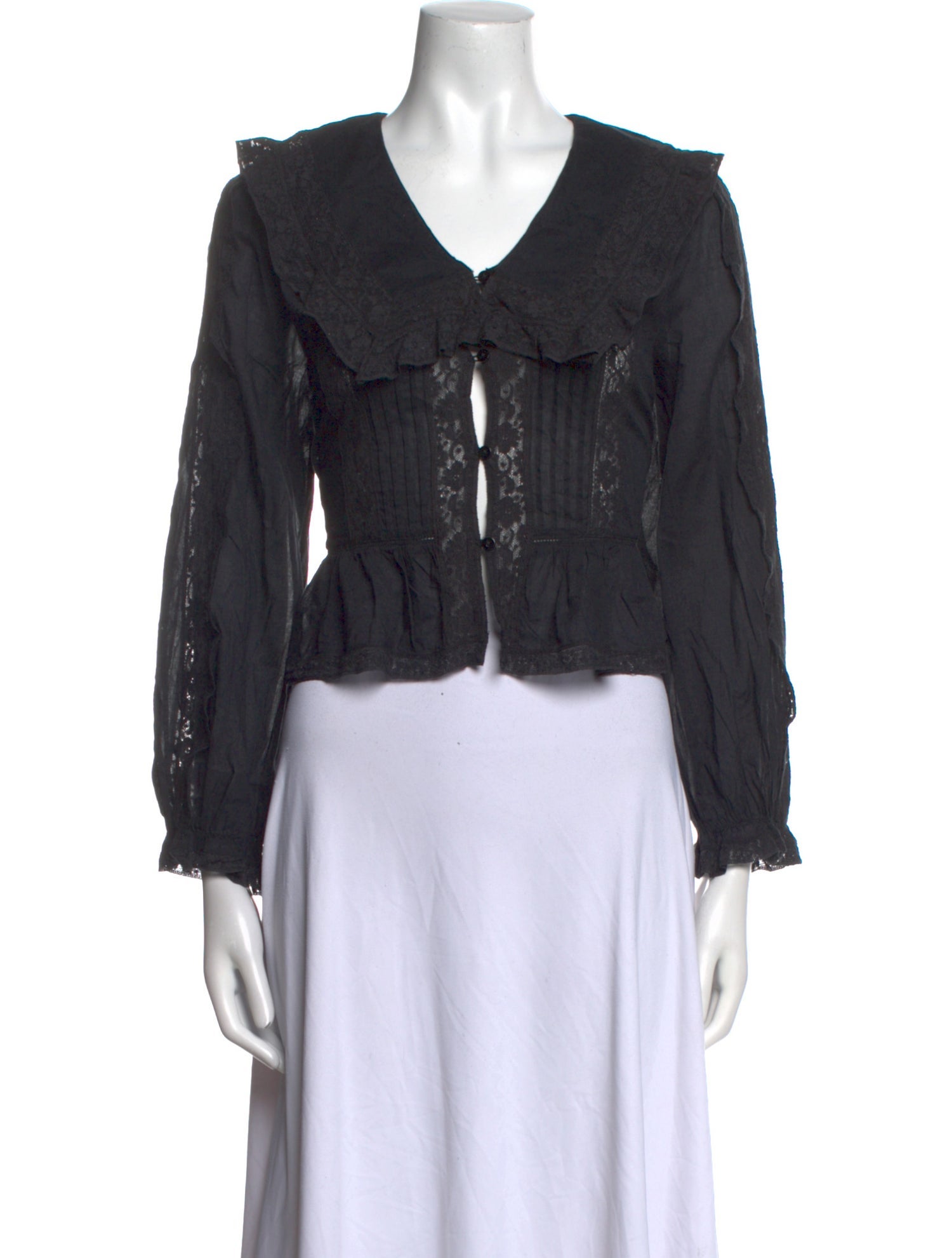 RIXO Long Sleeve Crop Top