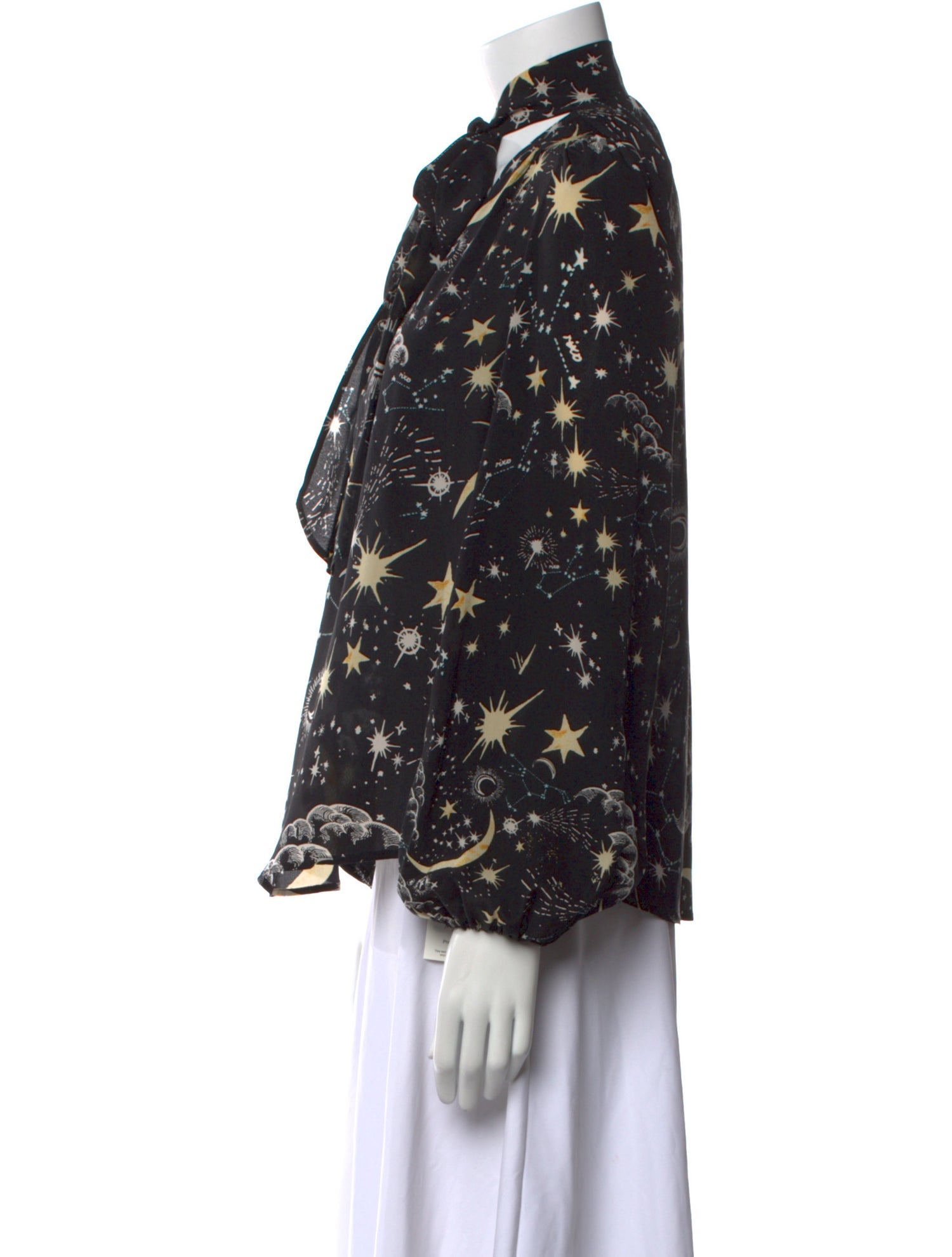 RIXO Silk Printed Blouse