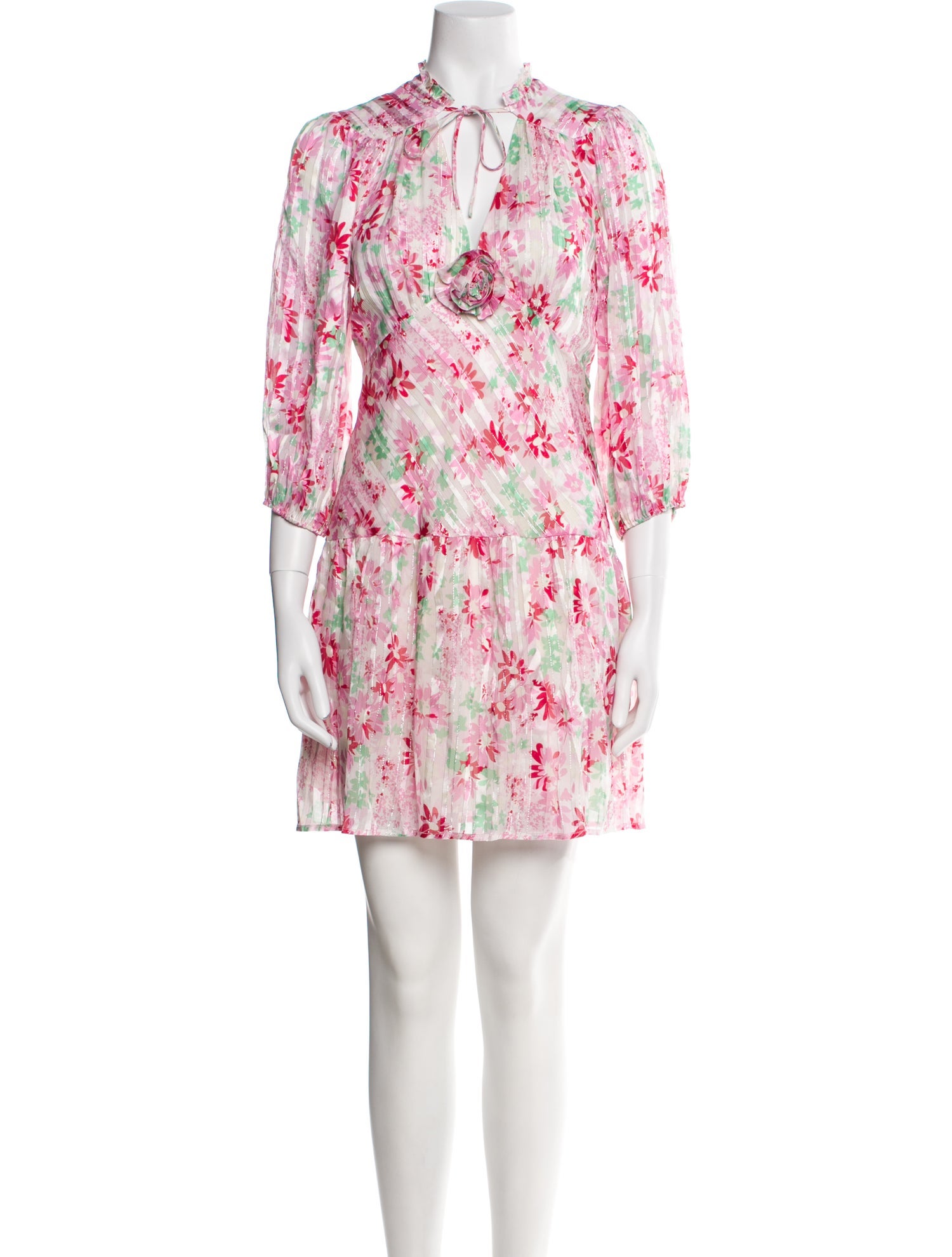 RIXO Floral Print Mini Dress