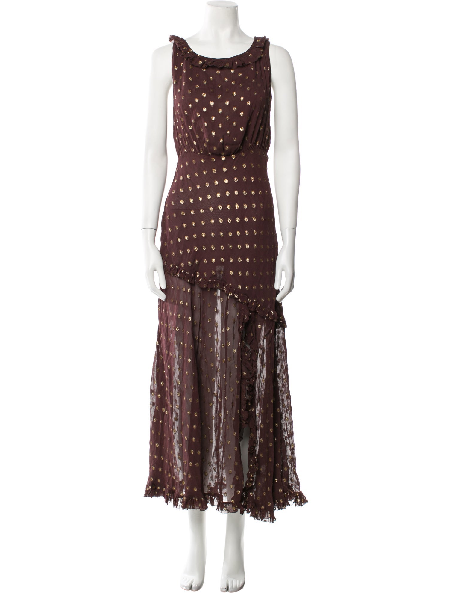 RIXO Polka Dot Print Long Dress w/ Tags