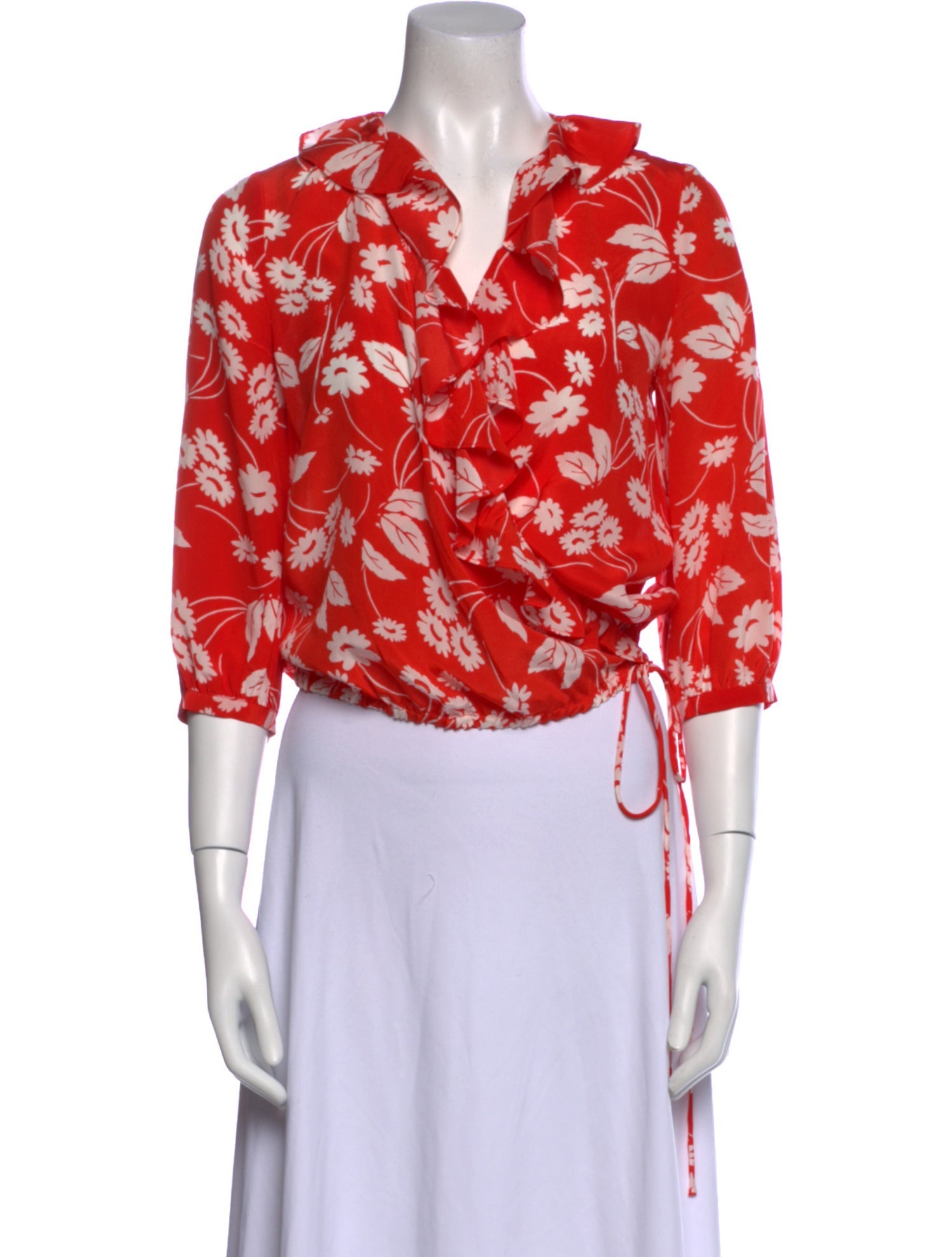 RIXO Silk Floral Print Crop Top