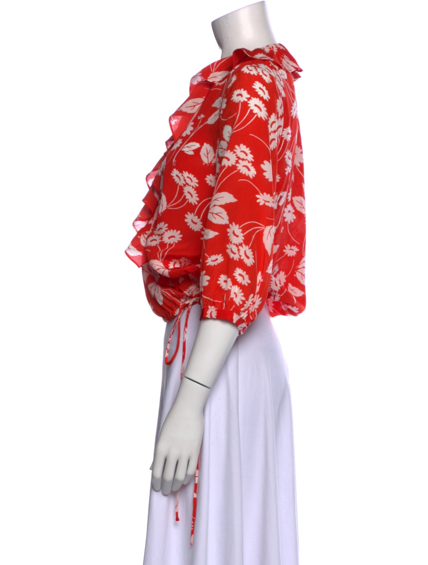 RIXO Silk Floral Print Crop Top