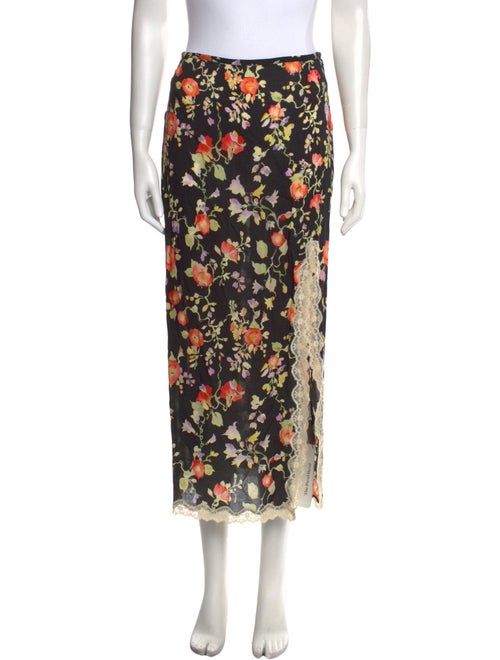RIXO Floral Print Midi Length Skirt