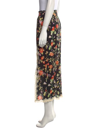 RIXO Floral Print Midi Length Skirt