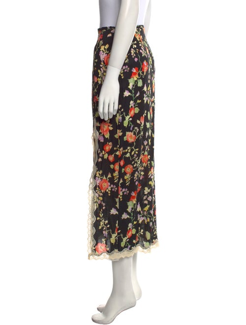RIXO Floral Print Midi Length Skirt