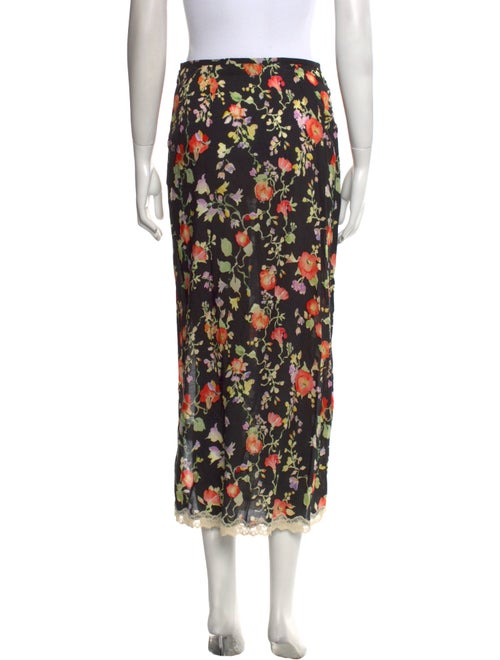 RIXO Floral Print Midi Length Skirt