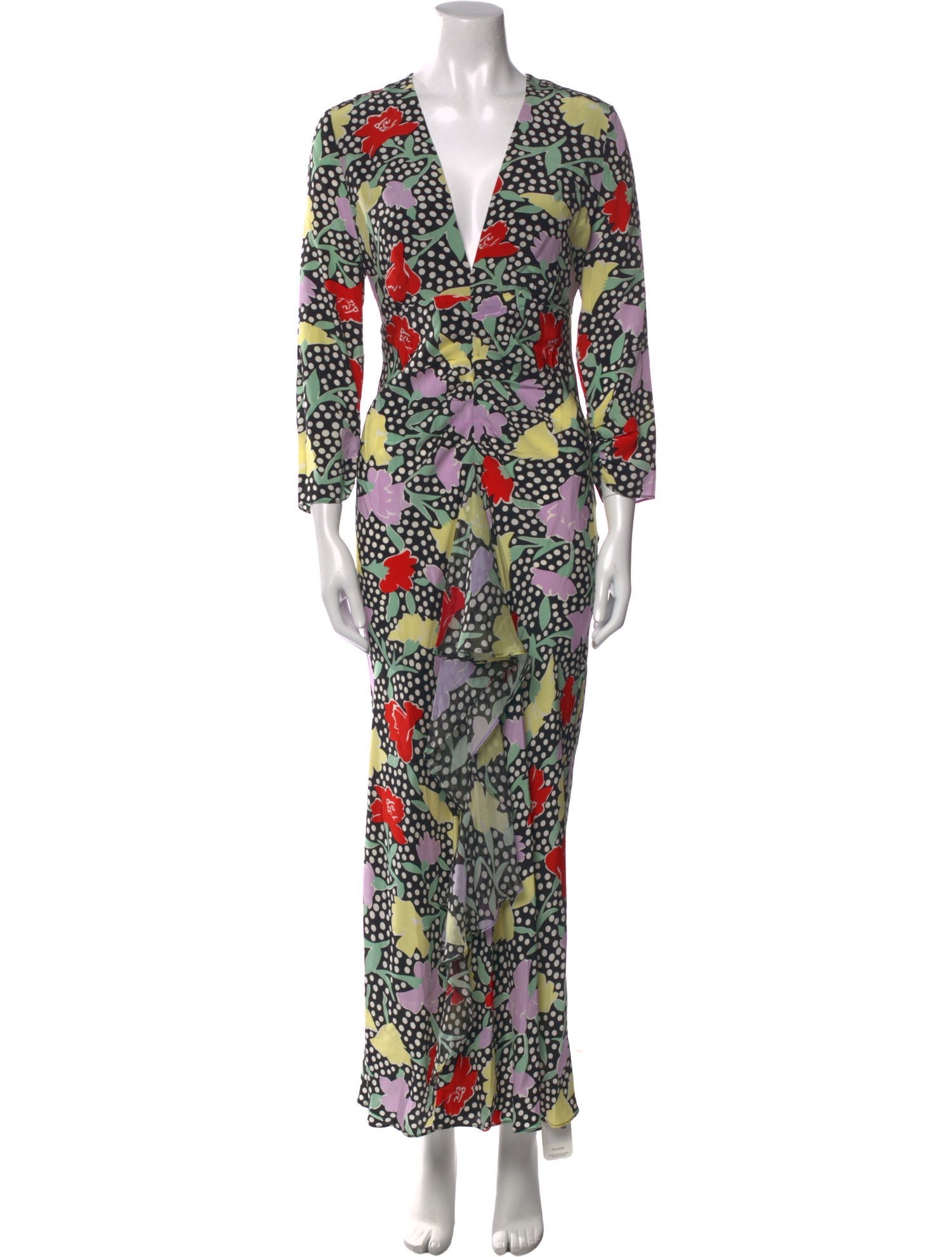 RIXO Silk Long Dress