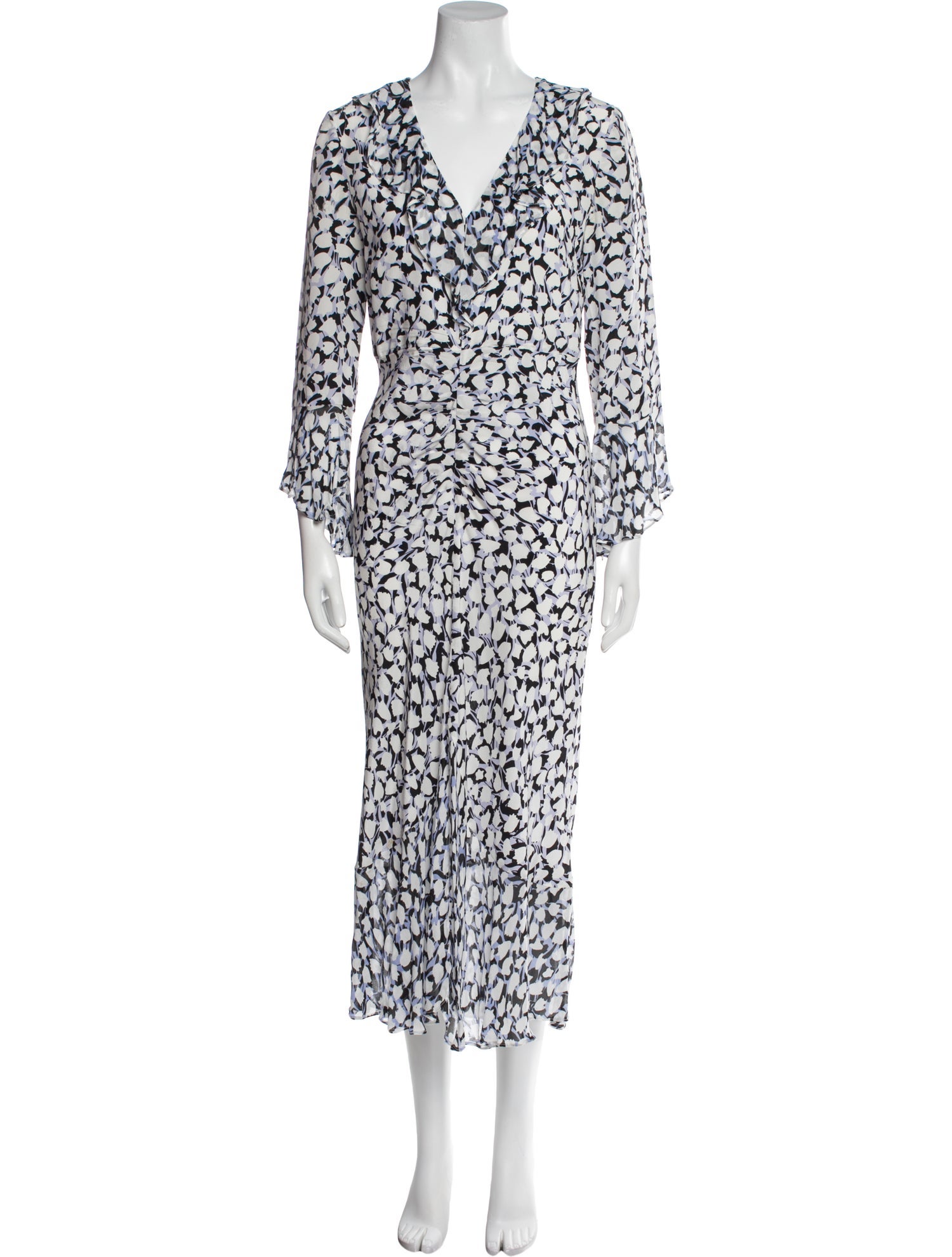 RIXO Printed Long Dress