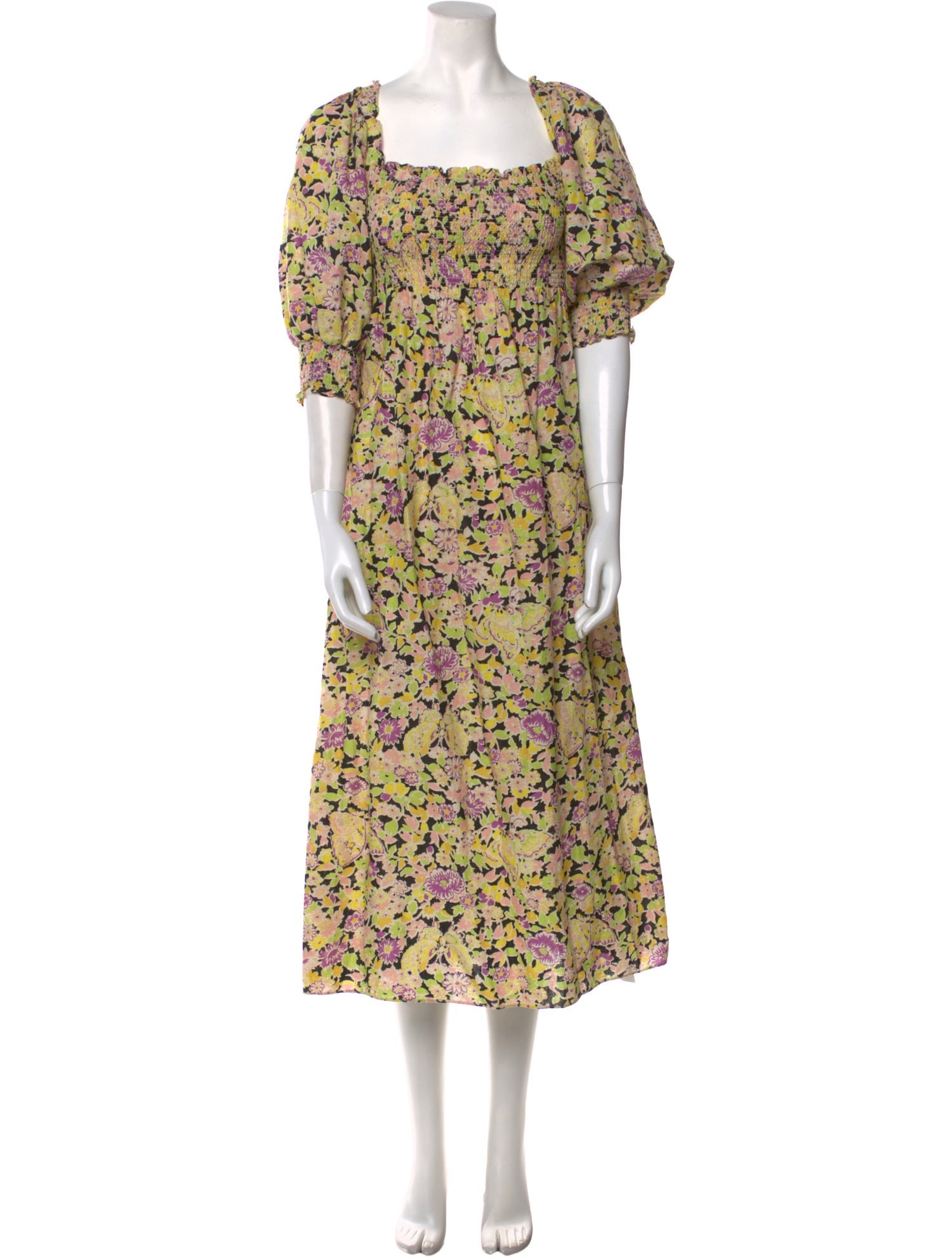 RIXO Floral Print Long Dress