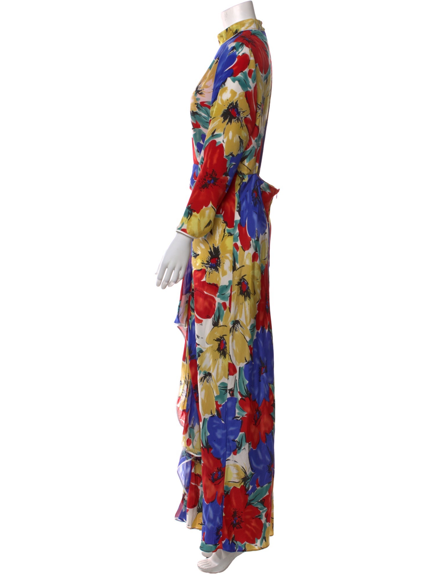 RIXO Silk Long Dress