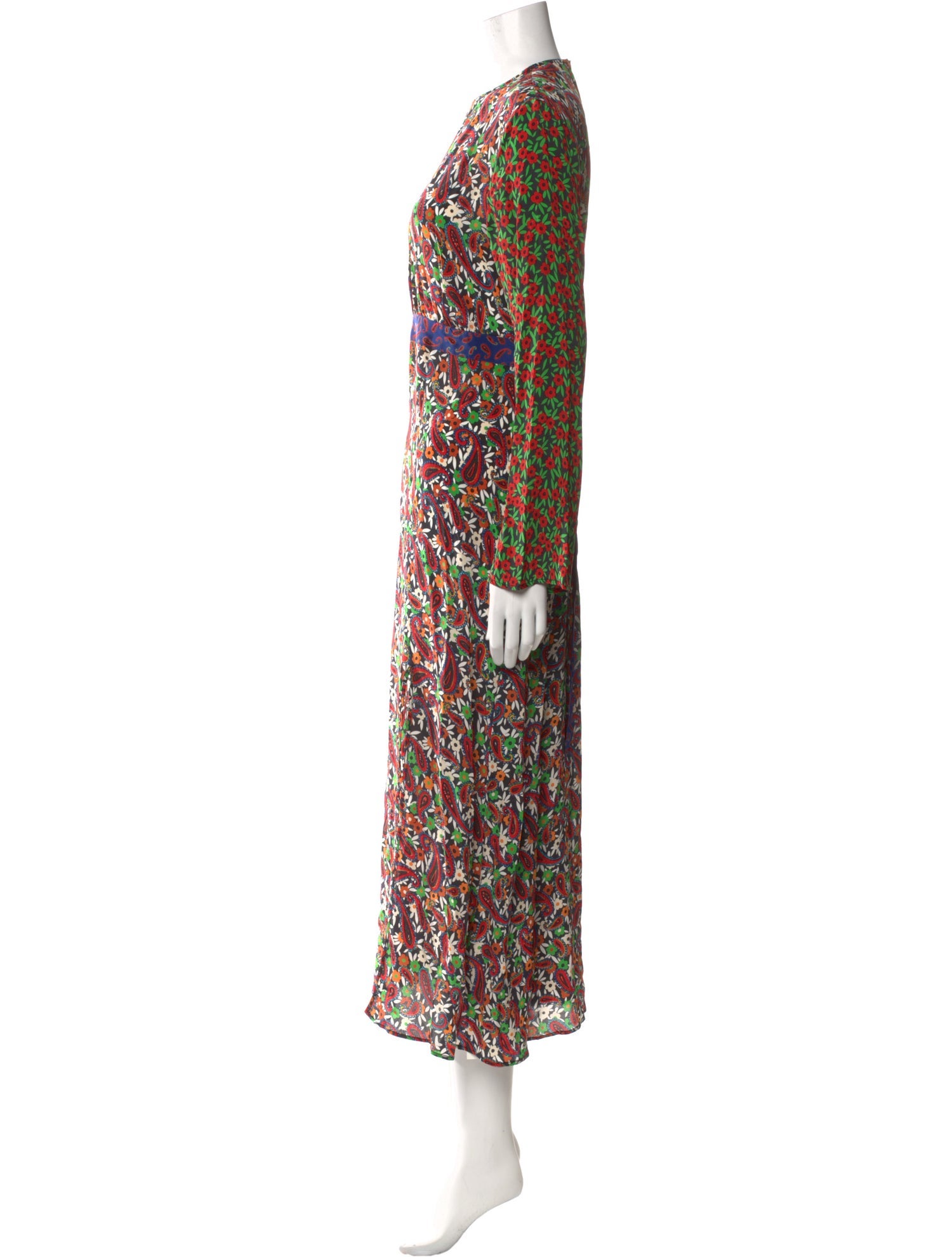 RIXO Silk Long Dress