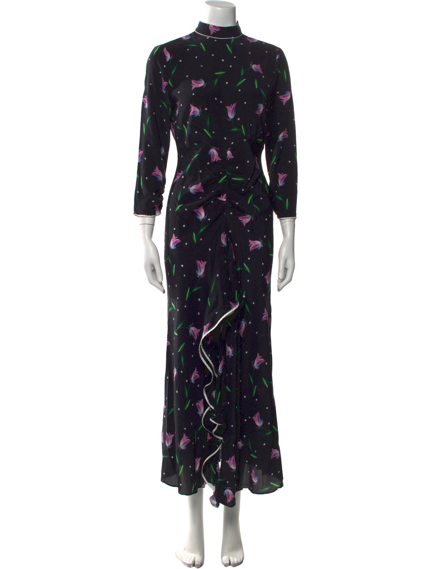 RIXO Silk Long Dress