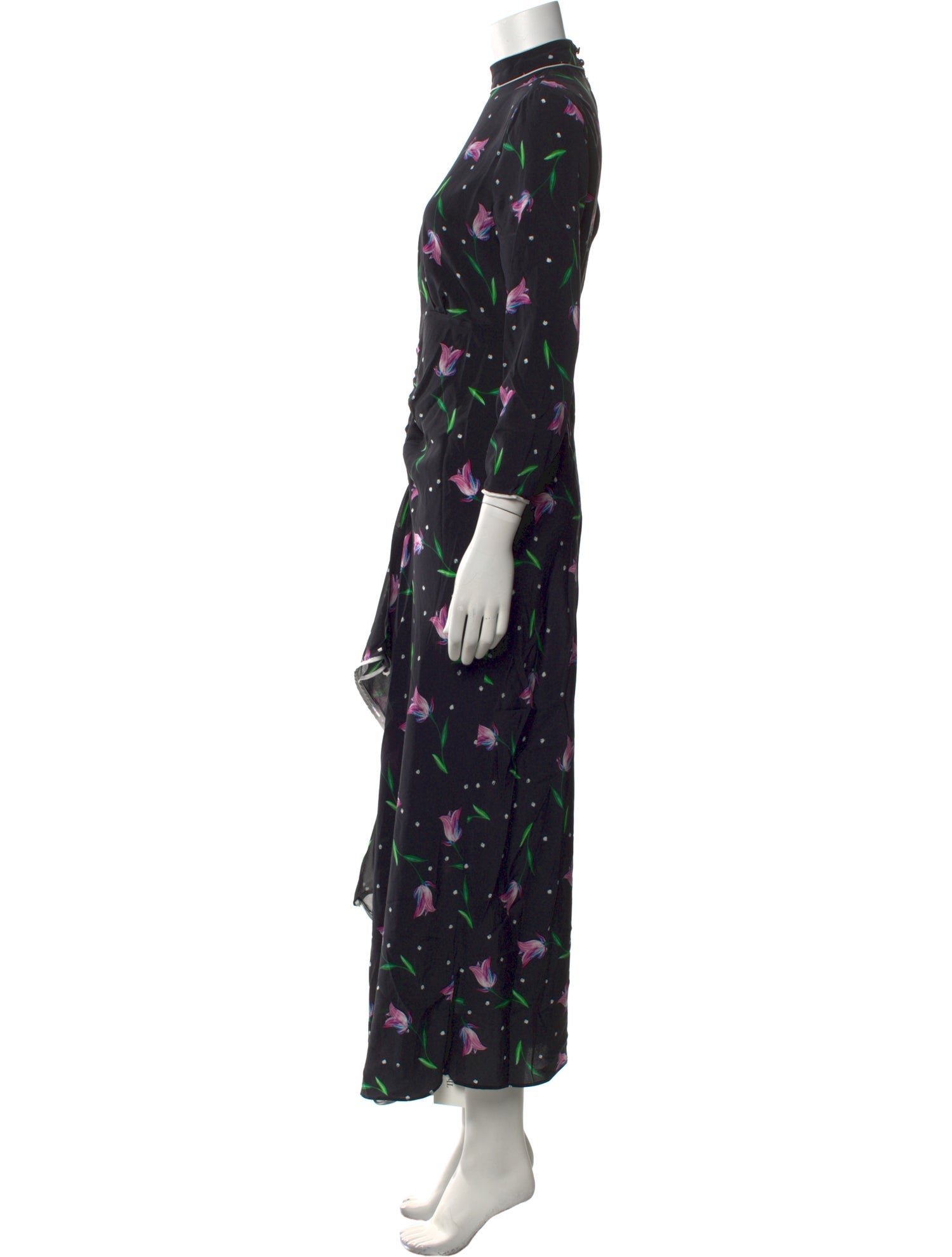 RIXO Silk Long Dress