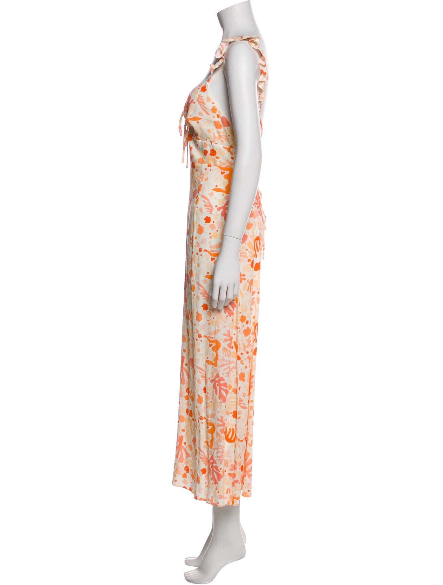 RIXO Floral Print Long Dress