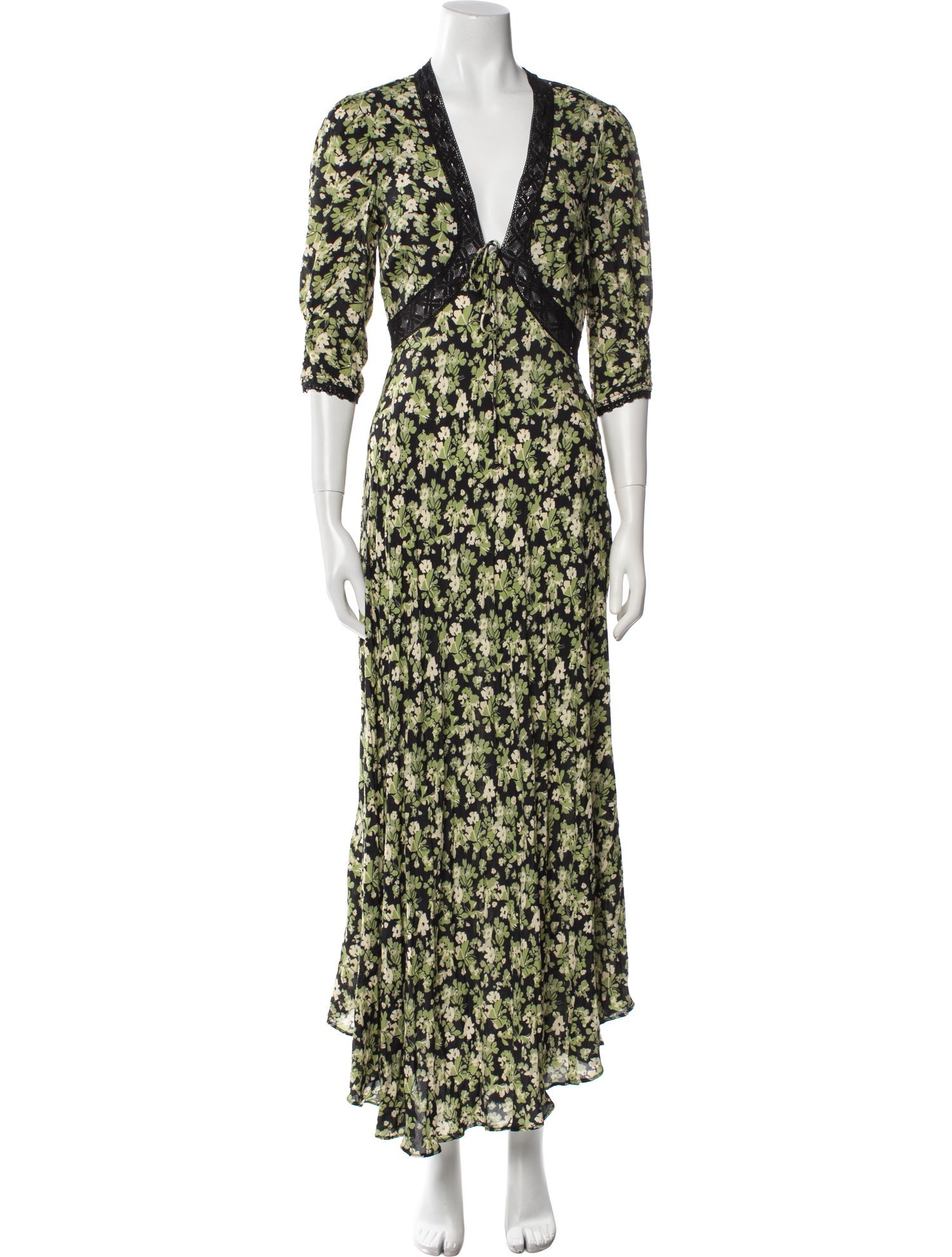 RIXO Floral Print Long Dress