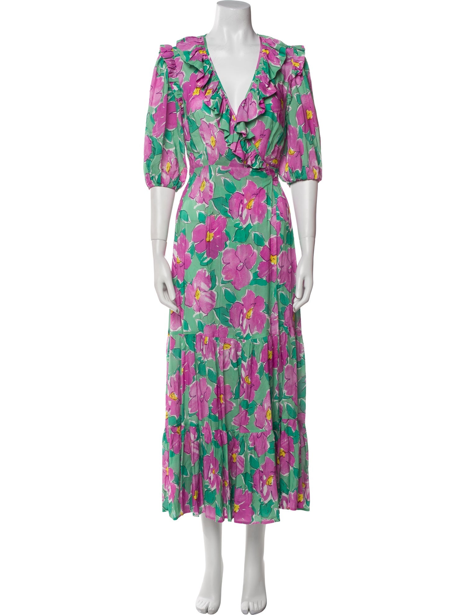 RIXO Floral Print Long Dress w/ Tags
