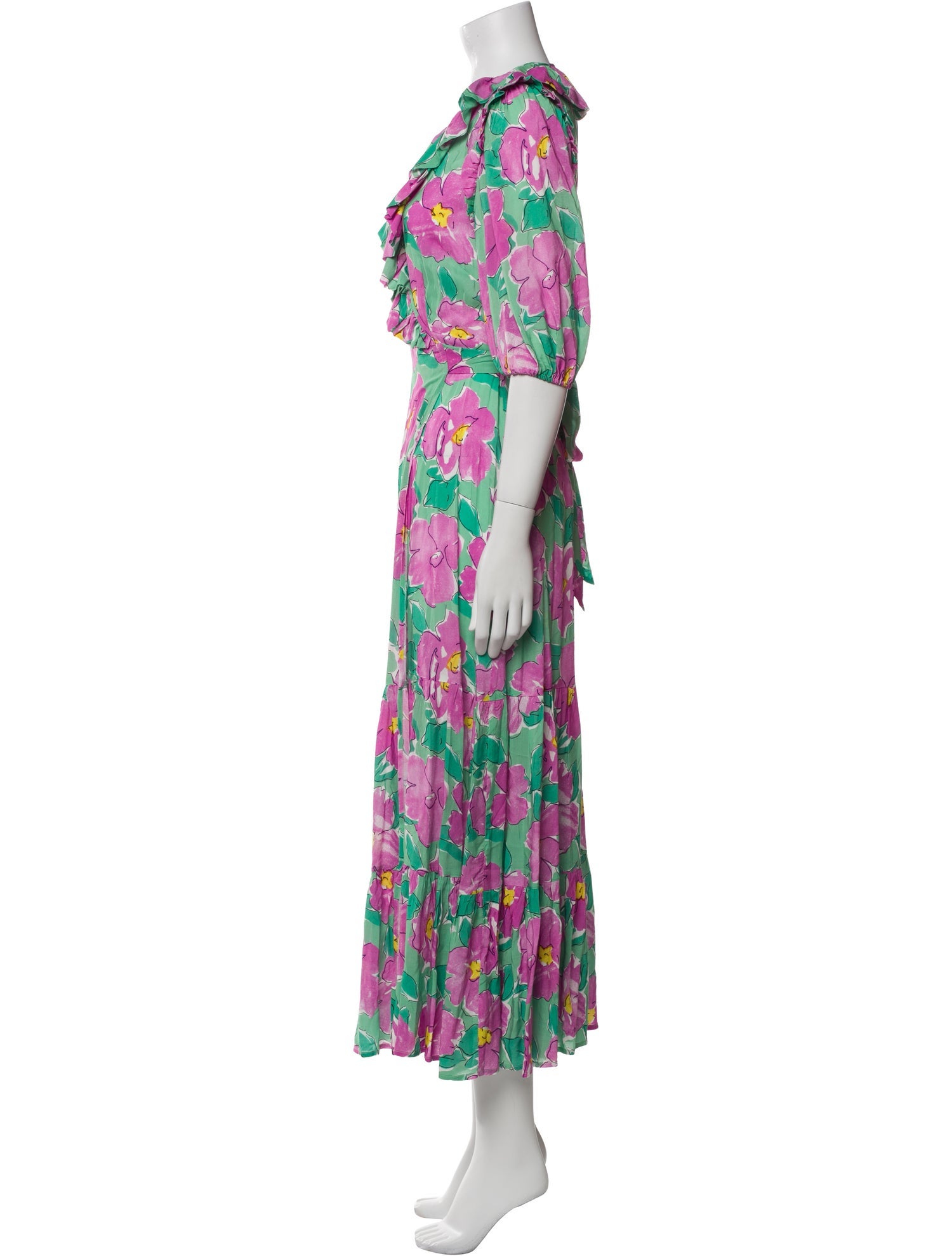 RIXO Floral Print Long Dress w/ Tags