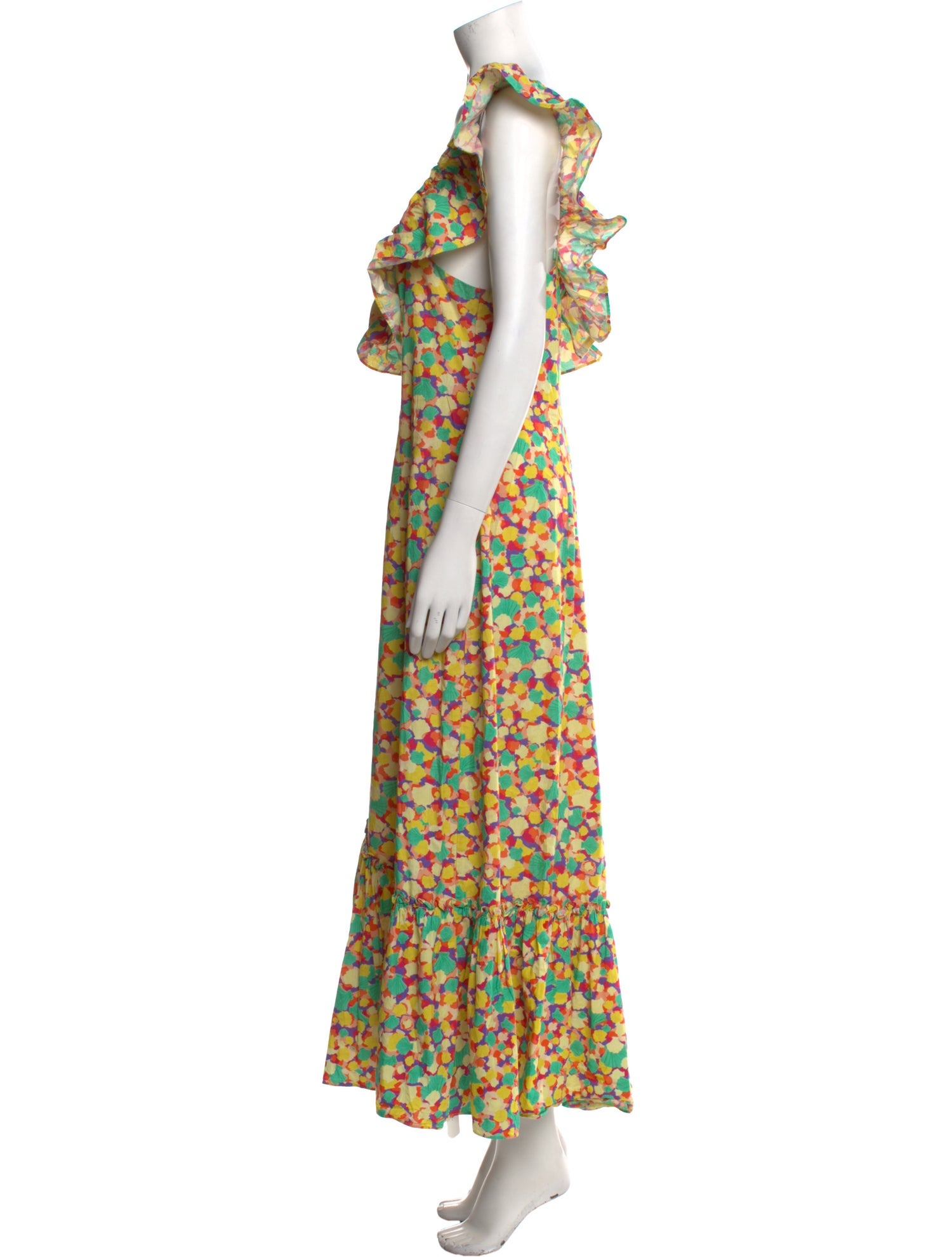 RIXO Floral Print Midi Length Dress