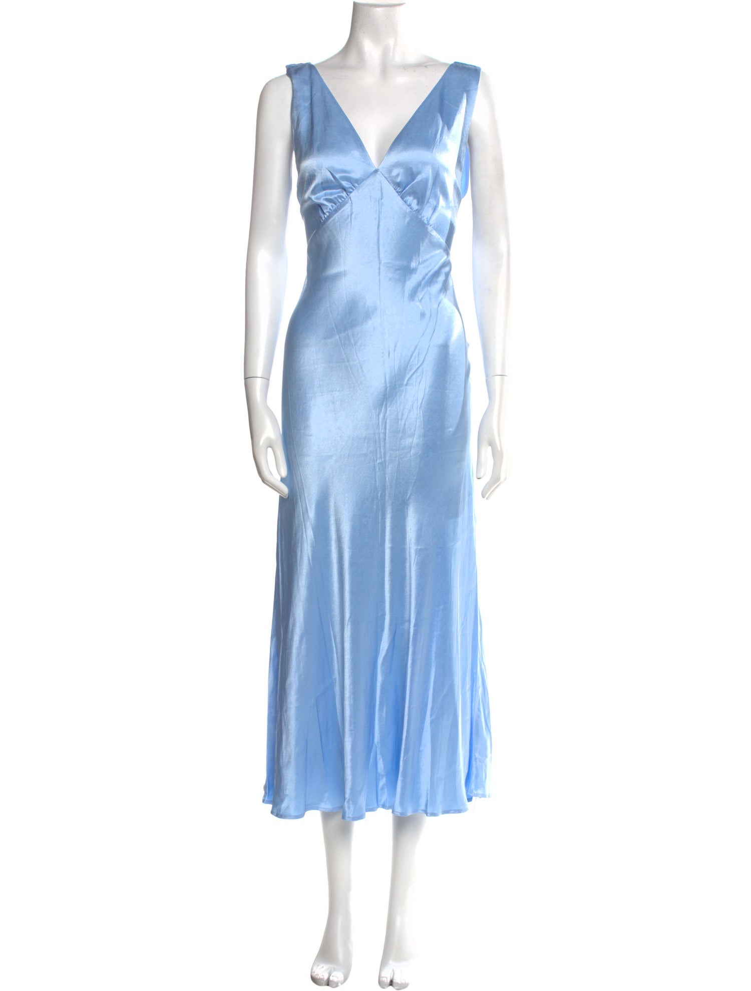 RIXO V-Neck Long Dress