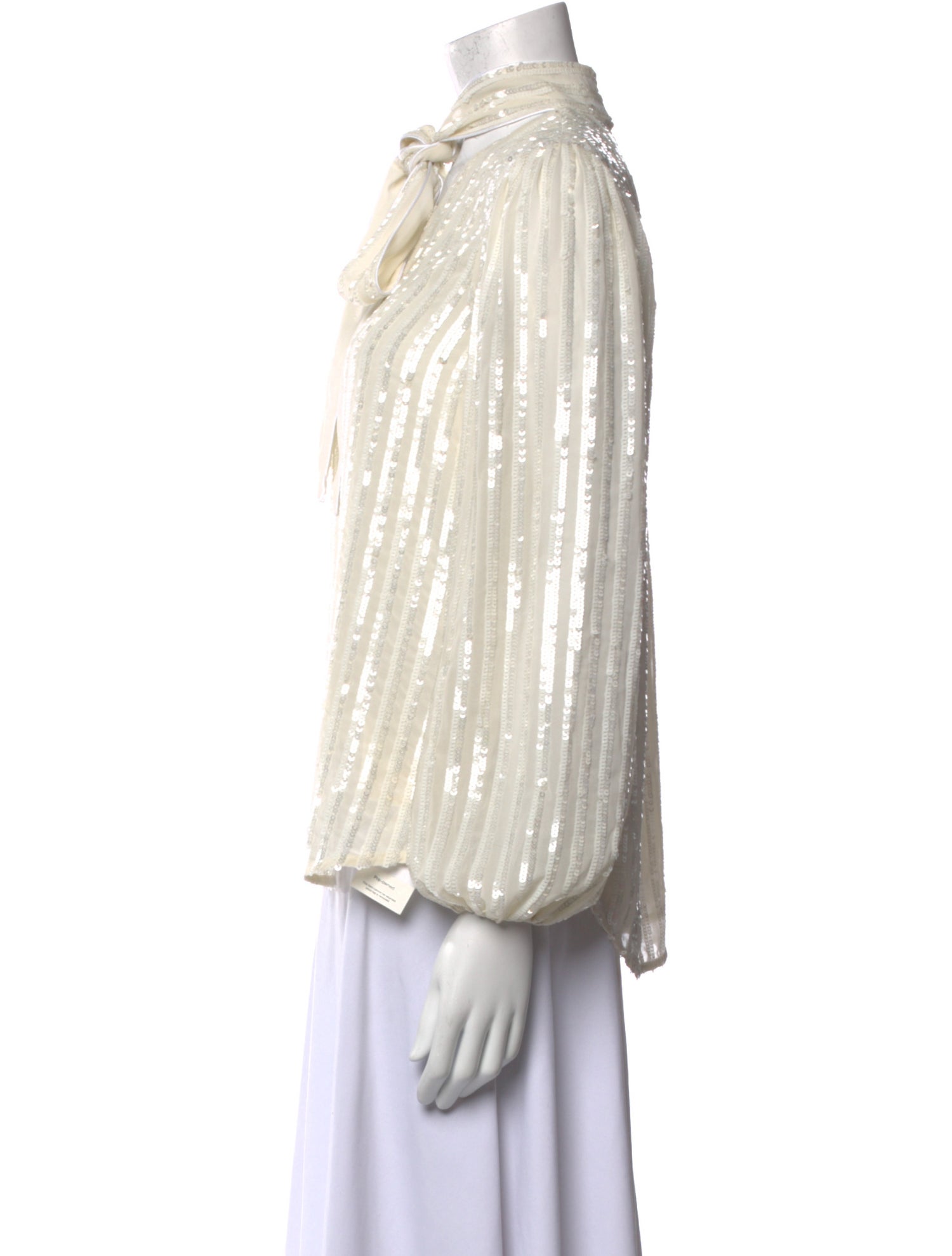 RIXO Mock Neck Three-Quarter Sleeve Blouse