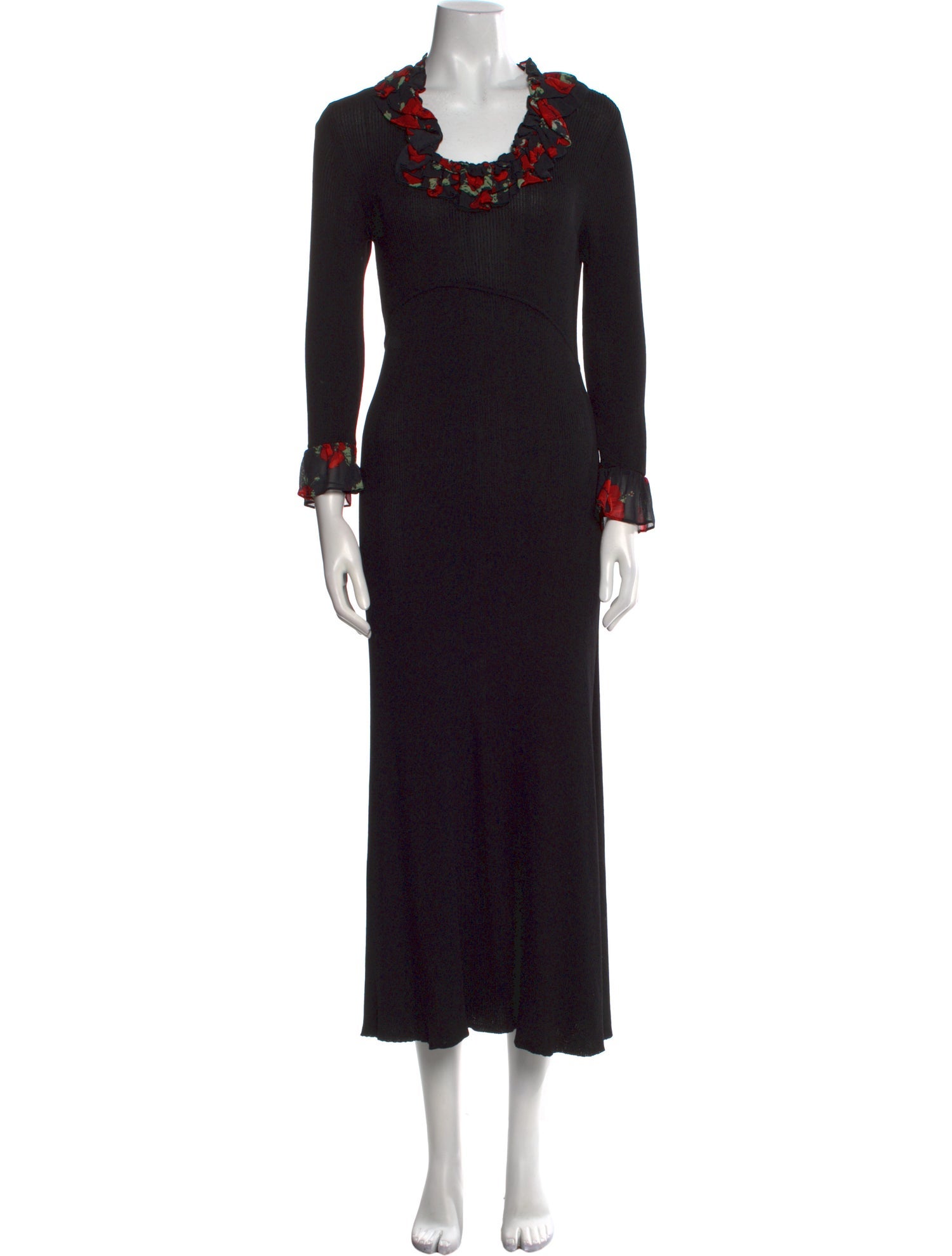 RIXO Square Neckline Long Dress