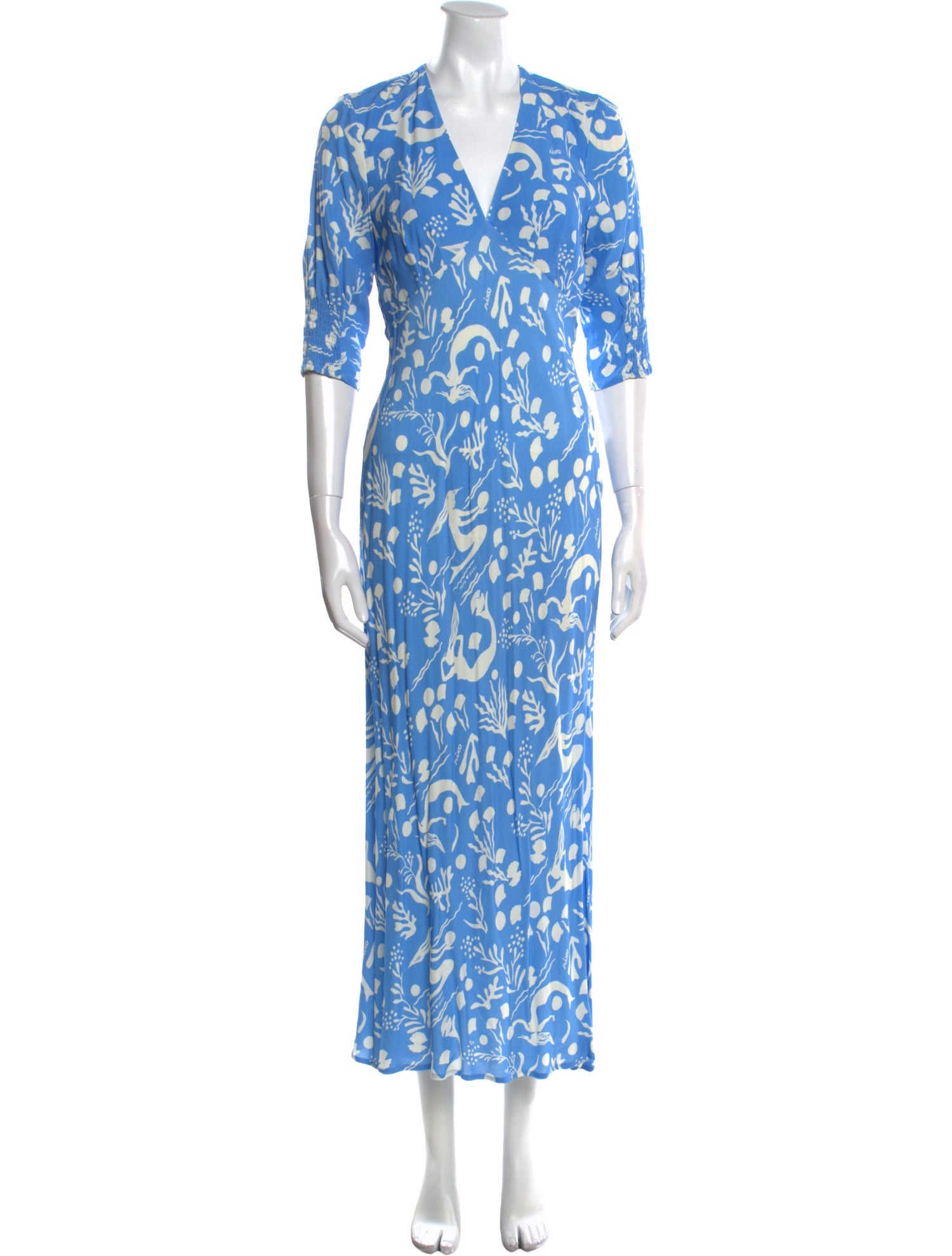 RIXO Floral Print Long Dress