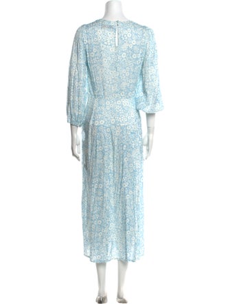 RIXO Floral Print Long Dress