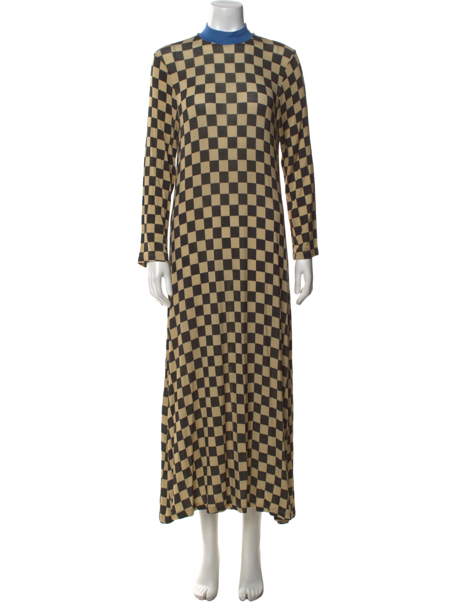 RIXO Plaid Print Long Dress