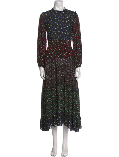 RIXO Printed Long Dress