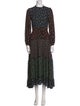 RIXO Printed Long Dress