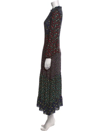 RIXO Printed Long Dress